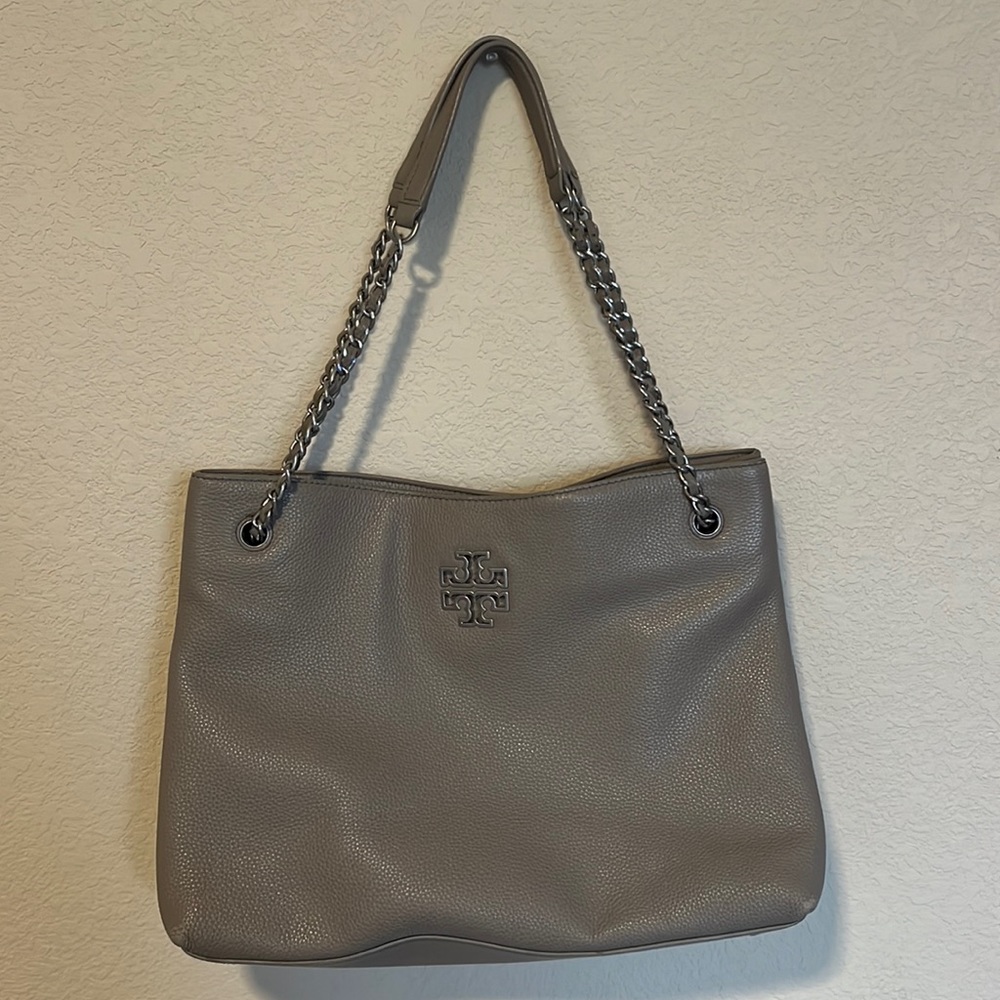 Tory Burch Taupe Leather Shoulder Bag
